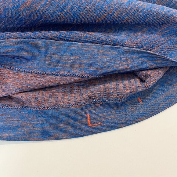 Lululemon Men's Metal Vent Tech Blue & Orange Short Sleeve Shirt - Size Large - Picture 6 of 7